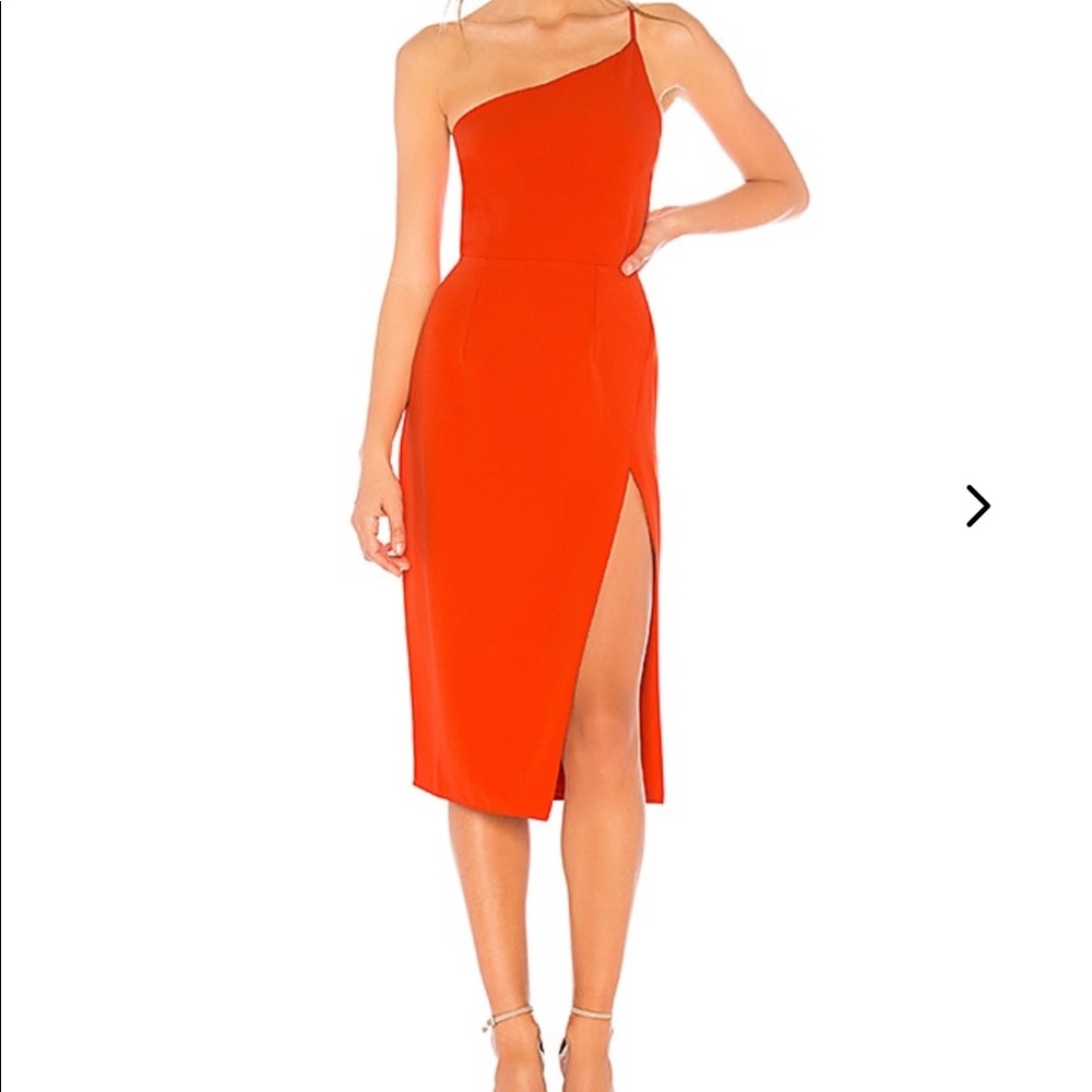 Lovers + Friends “Lazo” Midi Dress- Blood Orange